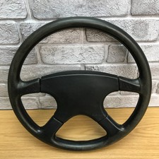 Genuine Momo Ghibli 4 M38 black leather 380mm steering wheel.  1989 Classic.  7E