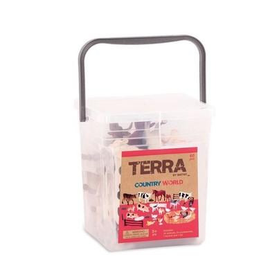 Terra by Battat Farm Animal Figurines Country World 60pc Bucket