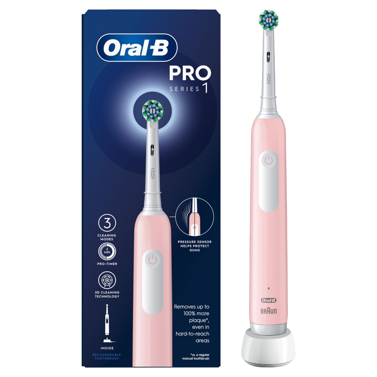 Oral-B Pro Series 1 Cross Action Pink Toothbrush