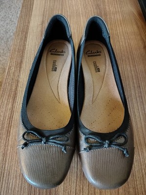 Women's Clarks Blanche Nora Ballet Flats Brown Black 7.5 Leather