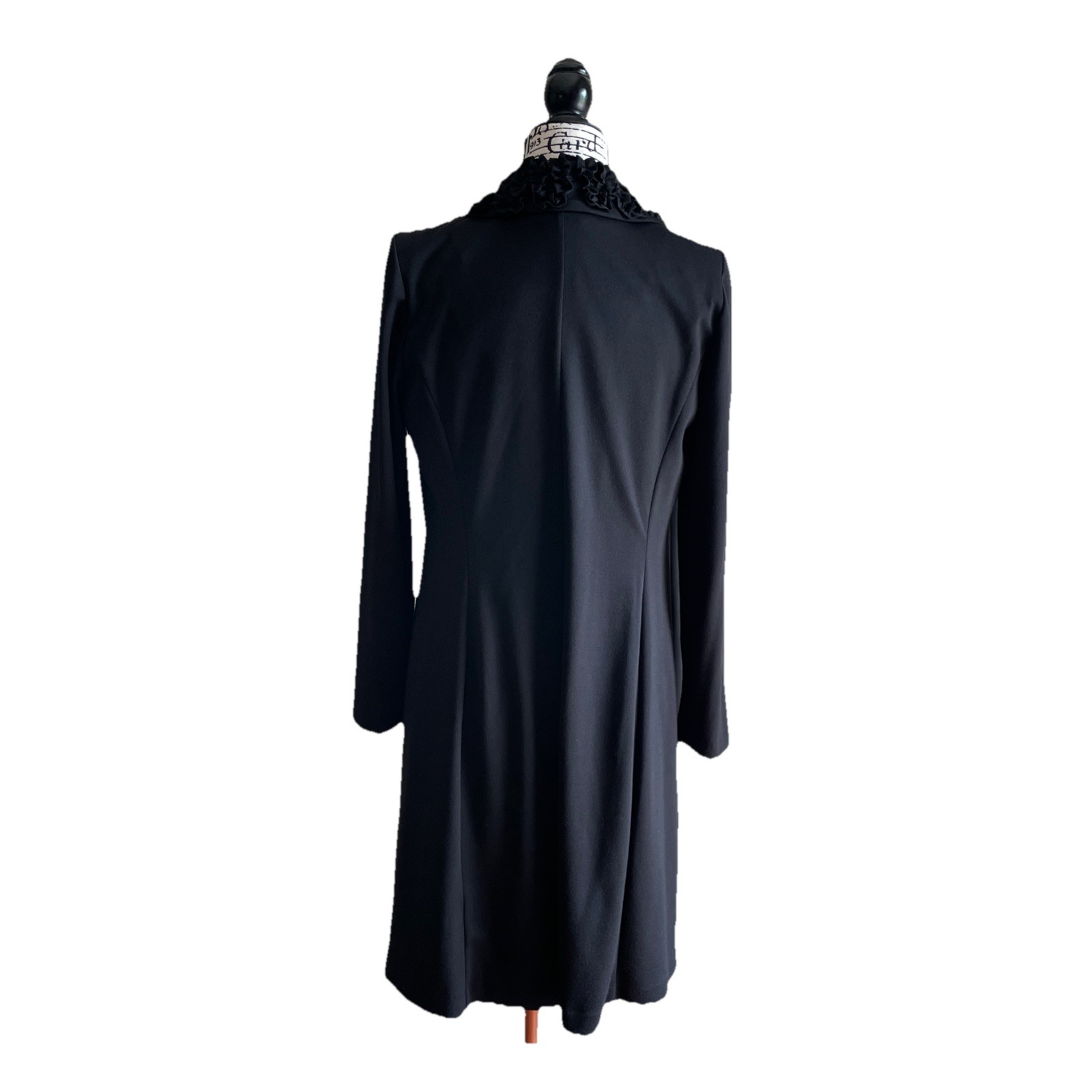 Danny & Nicole Size 8 Black Dress & Duster Two Piece Set Ruffled Neck Line.