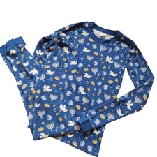 Hanna Andersson Kids Pajamas 14-16 Hannukah Print Organic Cotton HannaJams