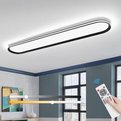 ADISUN Modern LED Ceiling Light Dimmable Linear Ceiling Light 39.4in Semi Flu...