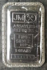 Johnson Matthey 5 gram Silver Bar in Plastic