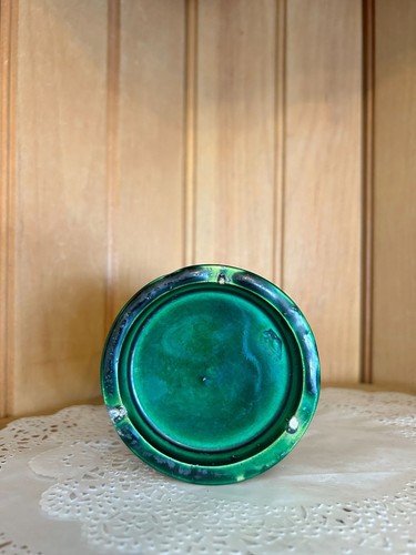 Antique Awaji Pottery Vase Monochrome Green Signed Japan Arts & Craft Movement - Picture 5 of 7