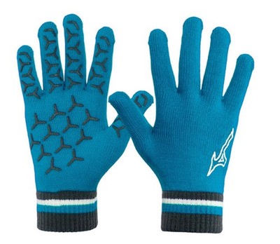 Mizuno Men Knit Gloves Sports Running Turquoise Casual Soccer Glove 32JYC50224