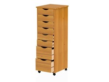 Jela Solid Wood 6 2 Drawer Roll Cart in Med Pine