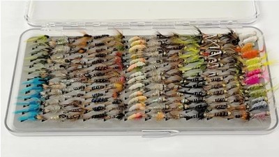 156 Nymph Box Set - Goldhead and Unweighted (Slimline Box enthalten) TroutfliesUK