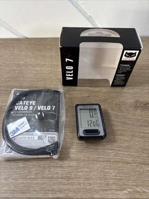 CatEye Velo 7 Cyclometer CC-VL520 Speed Distance Time Clock Pace Zip Tie Mount