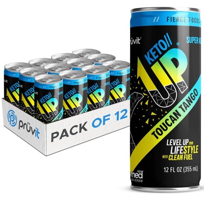 Pruvit Keto UP Ready to Drink Ketone Energy Drink Healthy Caffeine Free 12 Pack