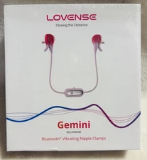 Lovense Gemini Rechargeable Silicone App-Control Nipple Clamps- Bluetooth- Red