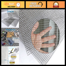 2-Pack Stainless Steel Wire Mesh, 12x24 in, Welded, Easy to Cut, Rust-Resistant