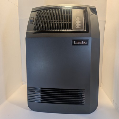 #ad Lasko 1500 Watt 20 in. Black Electric Heater with Adjus Louvers Timer $45.99