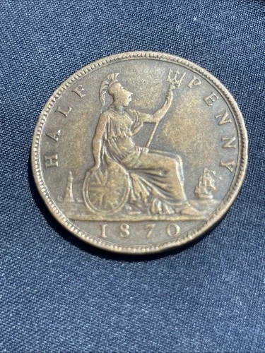 Photo of a 1870 Victoria Half Penny from an eBay listing that sold on Jul 22, 2026