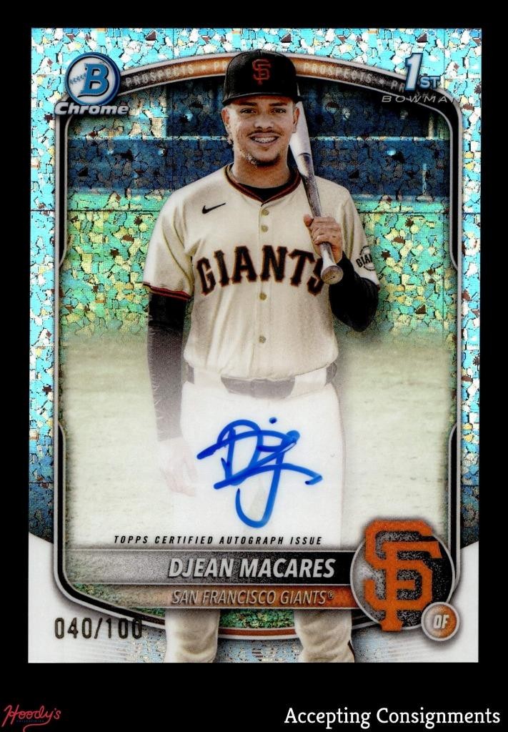 2025 Bowman Chrome Mini-Diamond Refractors Djean Macares 1st Rookie AUTO 040/100