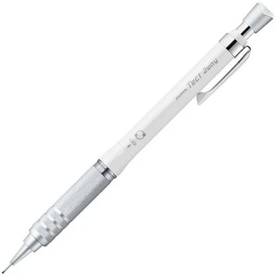 Crayon mécanique ZEBRA Tect 2 voies RO dessin 0,5 mm métal blanc P-MA141-MW - Photo 1/4