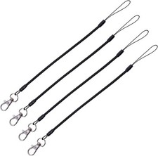 Mini Skater Plastic Elastic Lanyards for Cell-phone Spiral 9.44 Inch, Black