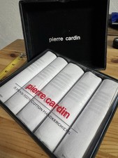 Pierre Cardin Men  s 100 Cotton Handkerchiefs   Set of 5 in Original Box   New