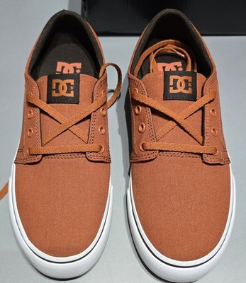 Size 7 Men's DC Shoe's Trase SD Skate Shoes Skateboarding Burnt Red Rust & White