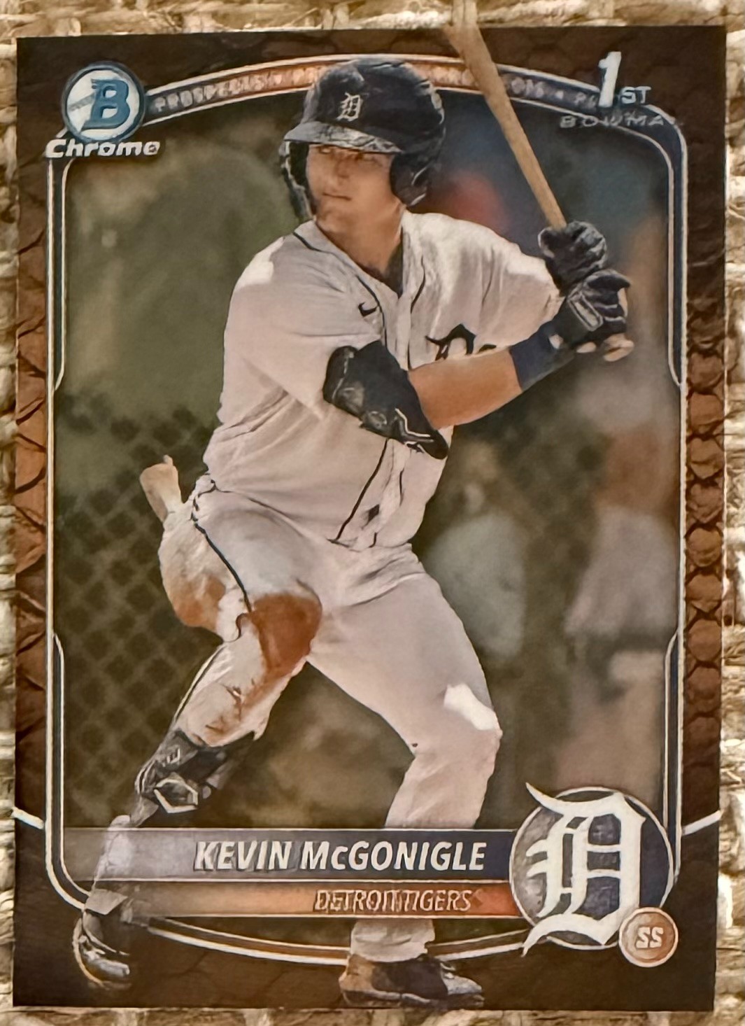 2025 Bowman Chrome KEVIN McGONIGLE 1st REPTILIAN Refractor #BCP-79 SP Tigers