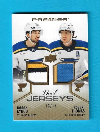 2024-25 Upper Deck Premier Pd-KT Dual Jerseys Jordan Kyrou Robert Thomas 13/15