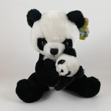 Vintage Dakin Momma  Baby Panda Bear Stuffed Animal Plush Toy with Tag 1978