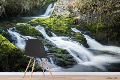 3D Nature Stream Landscape Self-adhesive Removeable Wallpaper Wall Mural