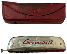Hohner Chrometta 12 Chromatic Harmonica Key of C Made in Germany with Case