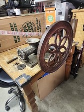 Enterprise No22 Tinned Meat Grinder Belt Driven Flywheel Butcher Chopper Rare.