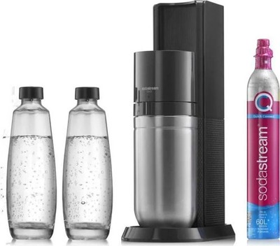 SodaStream DUO Wassersprudler Schwarz - Set inkl. Zylinder & 2x Glasflaschen
