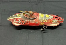 1950S MARX USA TIN WIND UP ROCKET FIGHTER SHIP