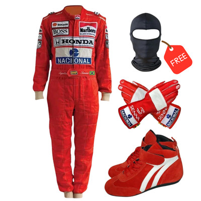 New Ayrton Senna F1 Go Kart Racing Suit | Embroidery | Free Balaclava 