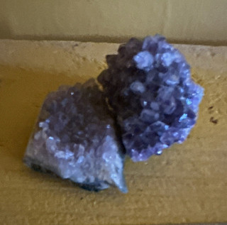 Natural Unpolished Amethyst Crystal Cluster Mineral Specimens 2 Pieces