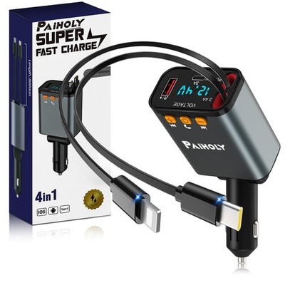 Bluetooth 5.3 Car Adapter, FM Transmitter Bluetooth Car Charger, 4 in 1 Retra...