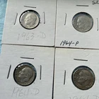 Lot Of 4 1963 - 1964 D Roosevelt Silver Dimes