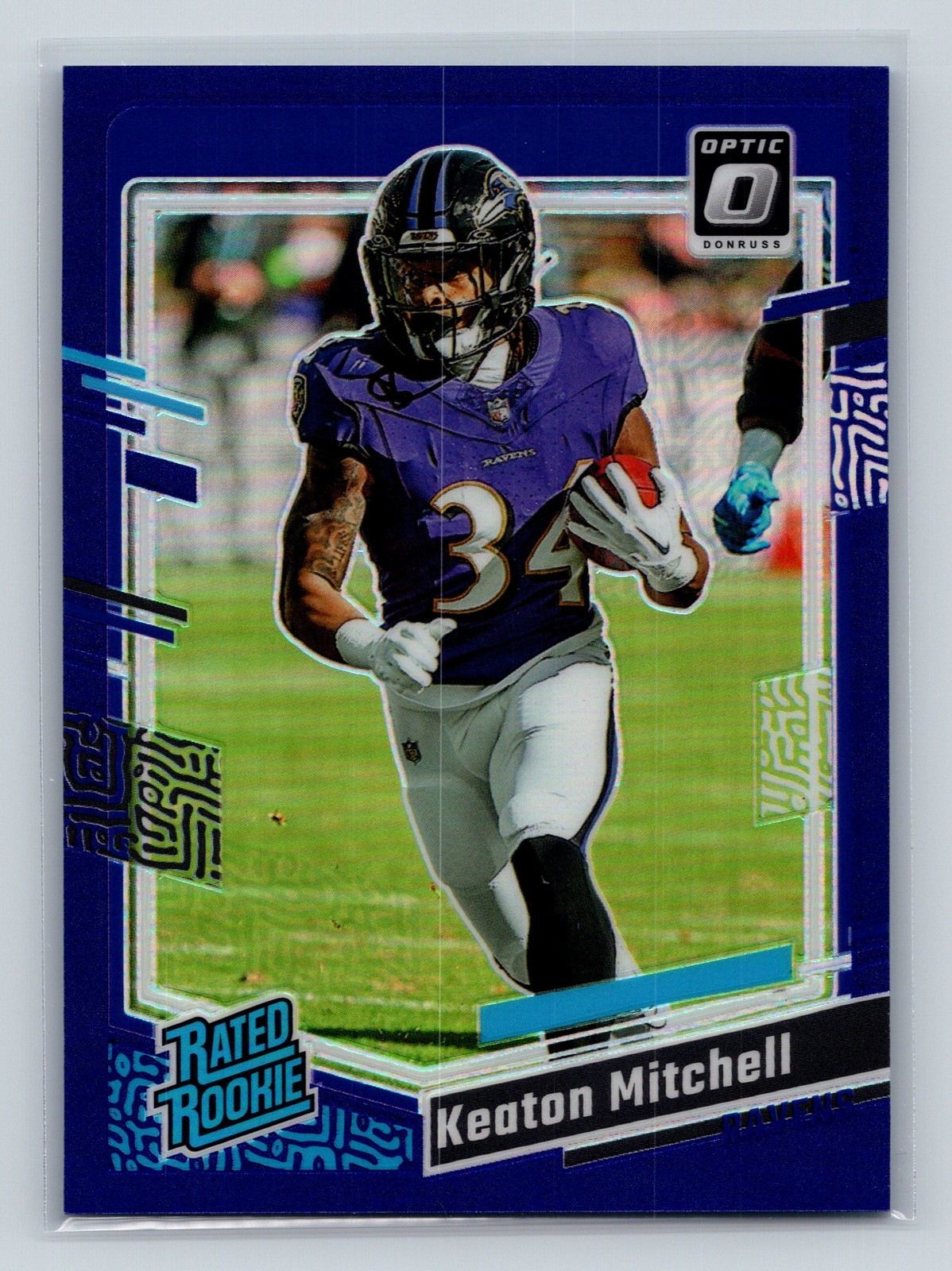 2023 Donruss Optic #207 Keaton Mitchell Purple #/50