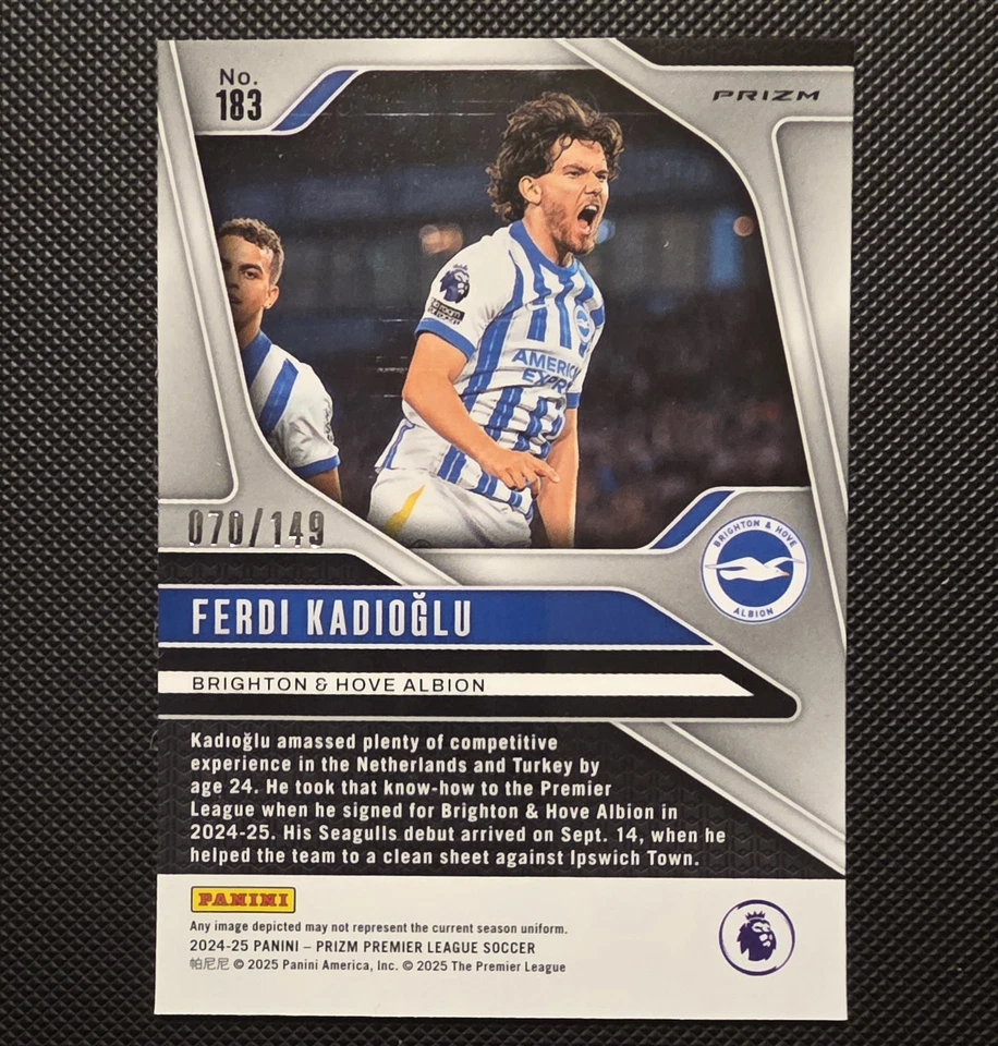 2024-25 Panini Prizm PL Ferdi Kadioglu /149 Pink Breakaway RC, Brighton, Turkey - Image 2 of 3