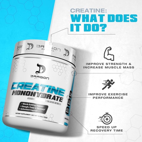 DRAGON PHARMA Creatine Monohydrate Aid Muscle Recovery Post-Workout Supplemen... - Picture 7 of 9