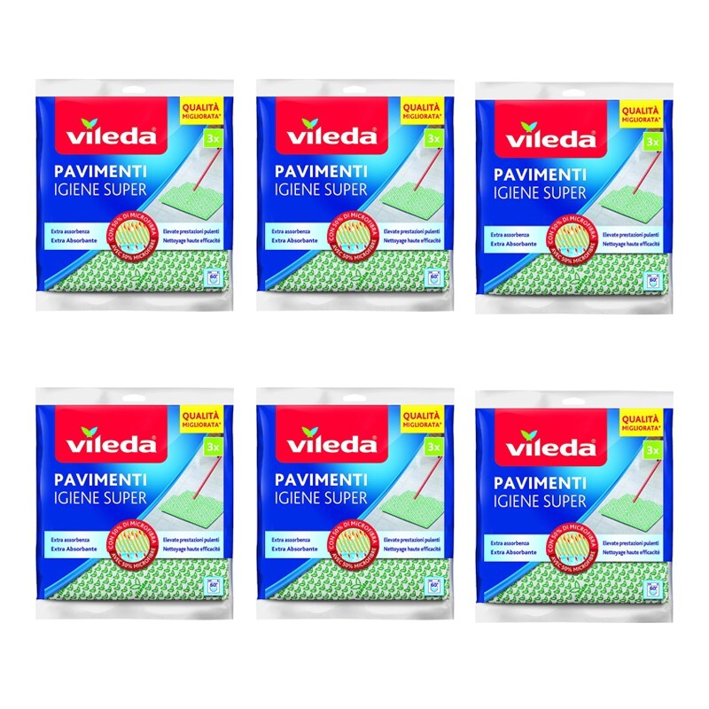 VILEDA - Pavimenti Igiene Super - 3 Panni Per Pavimenti 50x45 Cm - Immagine 2