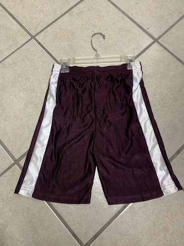 Youth Large Burgundy Maroon & White 6” Inseam Dazzle Athletic Shorts NWT - Picture 3 of 3