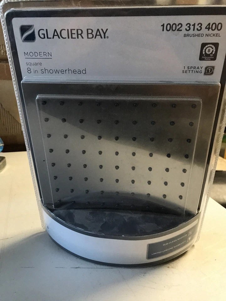 Glacier Bay 8" MODERNO CABEZAL DE DUCHA CUADRADO CROMADO #1001811563 Foto 2 de 3
