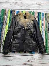 Vintage Real Sheepskin Coat With Real Neck Women’s Size XS