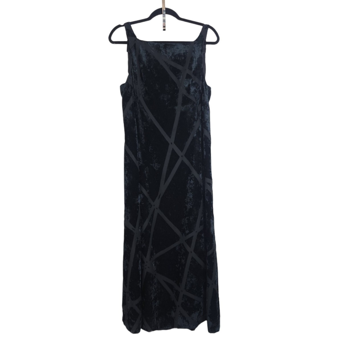 Tara Jarmon Womens Dress Vtg Black Crushed Velvet Burnout 90s Y2K Button  Midi 14