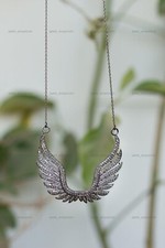 925 Sterling Silver Natural Diamond Chain Engagement Necklace