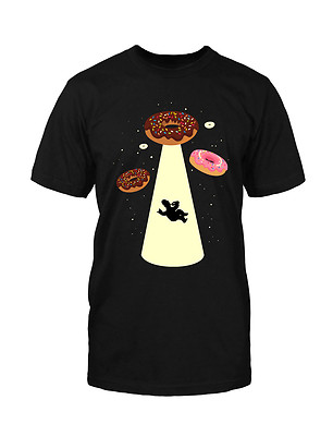 Donut Ufo T-Shirt Fun Funny Alien Invasion Entführung Galaxy Weltall Shuttle 