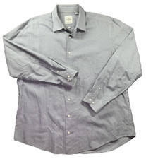 Ben Sherman Dress Shirt Mens 17.5 Houndstooth Geometric Slim Fit Casual Street