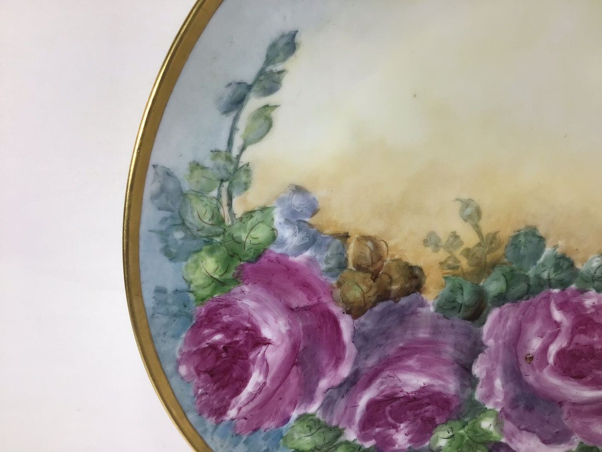 掛花61 JJ61 Vintage Large H 12 1/4 Hand Painted Porcelain Flower