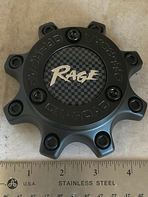 RAGE Off Road Motoring UTV ATV Matte Black Wheel Rim Hub Center Cap C352AMB-R