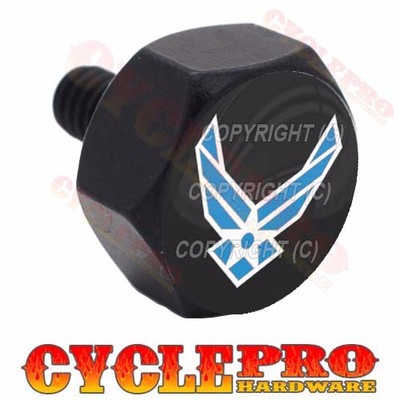 Vivid Black - Billet Aluminum Fender Seat Bolt 1/4-20 For Harley - USA Air Force