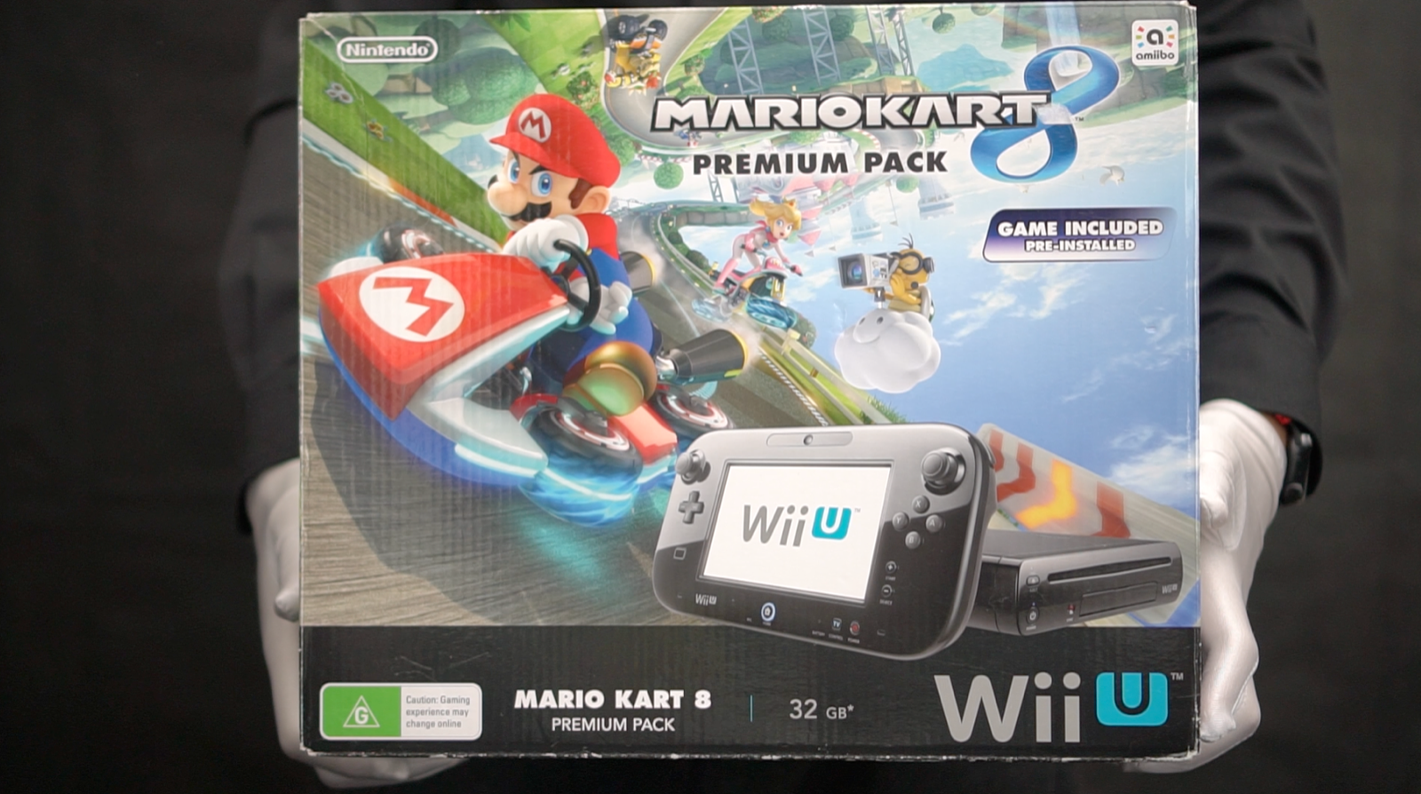 Nintendo Wii U 32gb Console Black With Mario Kart 8 Boxed The Masked Man N A For Sale Online